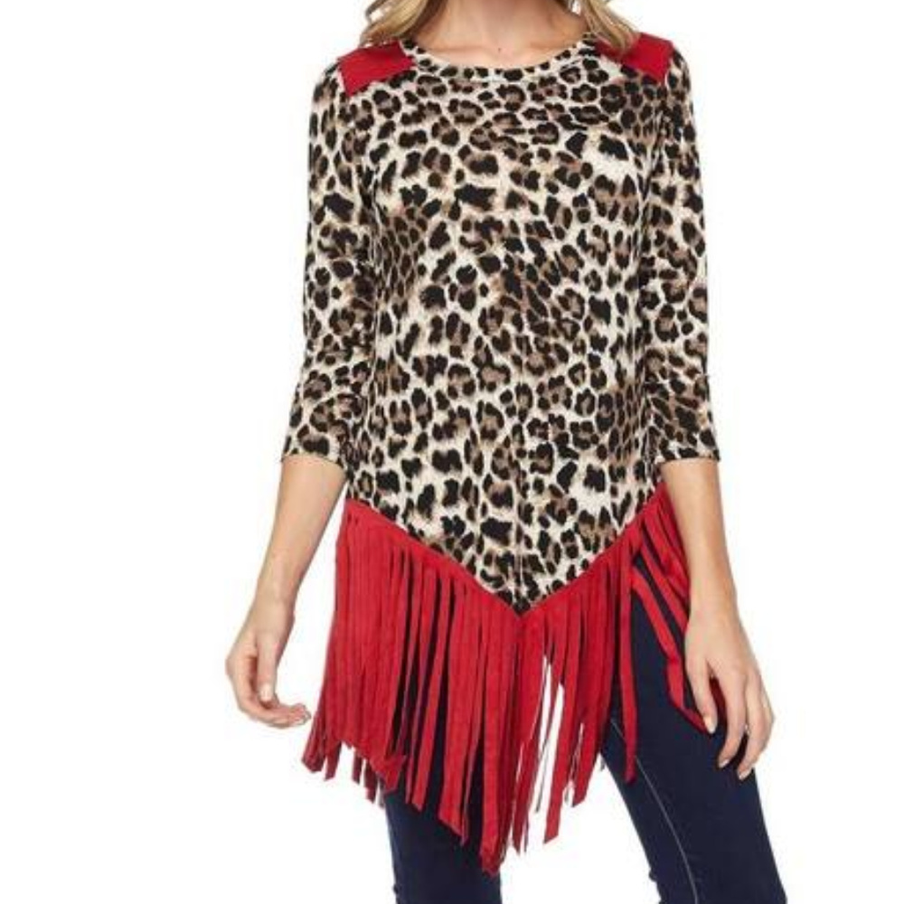 Animal print with suede patches